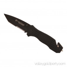 Smith & Wesson by BTI Tools Extreme Ops Liner Lock Folding Knife, Partially Serrated, Drop Point Tanto, Boxed 553232450